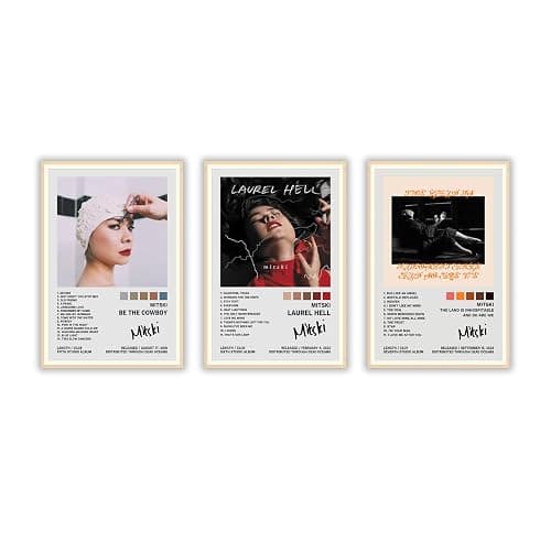 JINOS Mitski Poster A Set of 3 Canvas Album Posters Decorative Painting Canvas Wall Posters And Art Picture Print Modern Family Bedroom Decor Posters for Room Aesthetic 08x12inch(20x30cm)-3pcs - Image 1