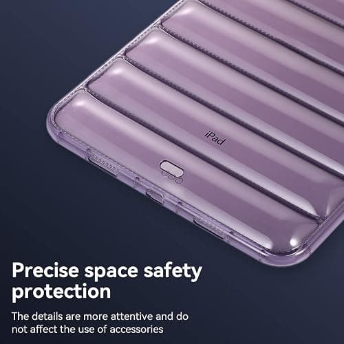 Bumper Case for iPad Air 13" (M4 2026)(M3 2025)(M2 2024), iPad Pro 12.9" 2018-2022 Case, Techcircle Clear Stylish Down Jacket Design Soft TPU Shockproof Protective Light Back Cover, Purple thumbnail 6