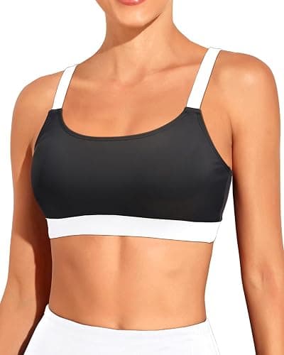 Tempt Me Women Sports Bra Swim Crop Tops Only | Scoop neck, Bathing suits top, Removable cups, Adjustable straps - Image 1