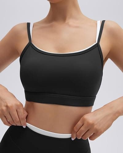 SUUKSESS 2 Piece Workout Sets Layered Sports Bra Yoga Gym Biker Shorts thumbnail 5