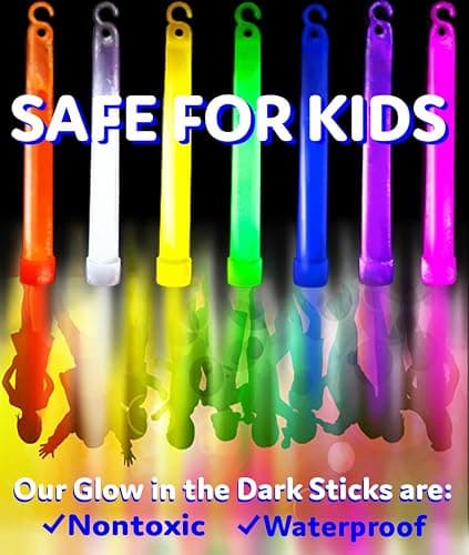 PartySticks Glow Sticks Party Supplies for Kids and Adults (25pk Assorted) - 6 Inch Bulk Glow Light Up Sticks Party Favors, Glow in the Dark Party Decorations, Waterproof Nontoxic Glow Necklaces thumbnail 4