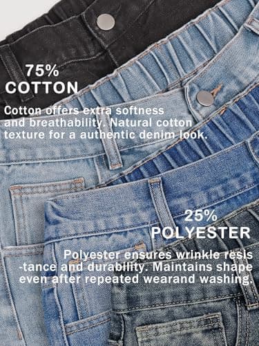 Comdecevis Men's Baggy Jeans Wide Leg Loose Fit Skater Jeans Y2K Streetwear Men M Black Wash thumbnail 6