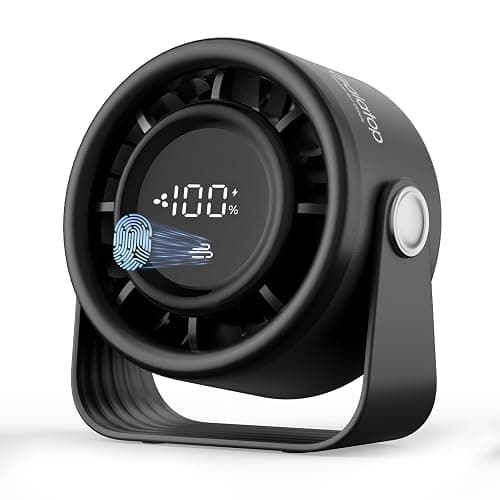 Gaiatop Small Desk Fan Rechargeable, Quiet Personal Table Fan, Touch Control Display, 360° Tilt, 5-Speed Strong Wind, 4000mAh Battery, Small Fans for Bedroom Dorm Office, Gifts for Women Men, Black - Image 1