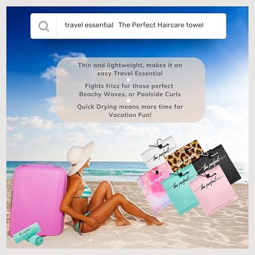 Microfiber Hair Towel Wrap for Women - Gift and Travel - Smooth like Silk - Curly, Wavy, Straight Hair Girls - Plopping Essential - Anti-Frizz, Fast Drying, Works Better than a Cotton T-Shirt thumbnail 5
