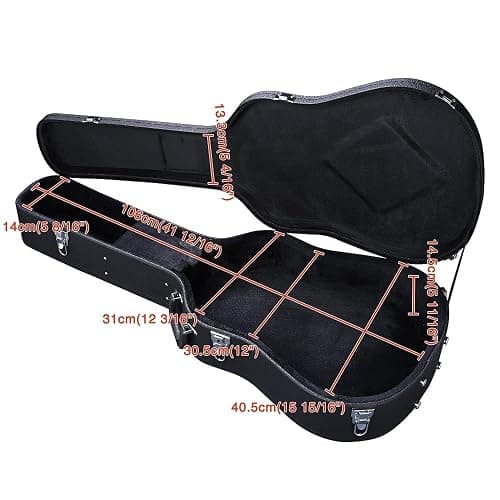 ZeHuoGe Wood Hard-Shell Case With Lock For 41" Acoustic Dreadnought Guitar PU Surface (For Acoustic Guitar) thumbnail 5
