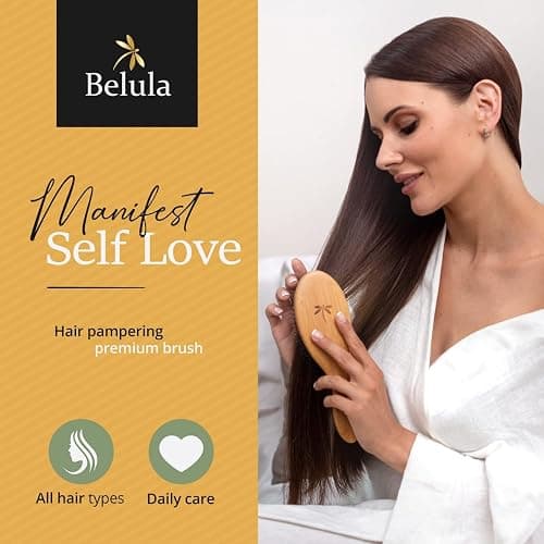 Belula Boar Bristle Hair Brush - Hair Brushes for Women & Mens Hair Brush, Detangler Brush, Hairbrush, Detangling Brush for Long, Curly or Any Type of Hair. thumbnail 2