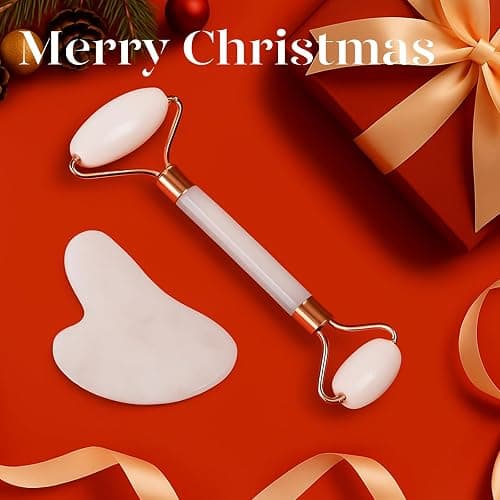 BAIMEI IcyMe Jade Roller & Gua Sha Set Face Roller and Gua Sha Facial Tools for Skin Care Routine and Puffiness, Self Care Gift for Men Women - White thumbnail 2