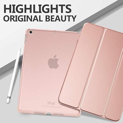 Moko Case for iPad 10.2 iPad 9th Generation 2021/ iPad 8th Generation 2020/ iPad 7th Generation 2019, Slim Stand Hard Back Shell Smart Cover Case for iPad 10.2 inch, Auto Wake/Sleep, Rose Gold thumbnail 9