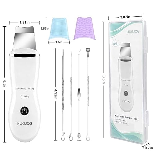 Face Blackhead Remover Tools, Deep Pore Cleaner Skin Scrubber Spatula Facial Scraper with USB Recharge, Silicone Brushes & Blackhead Needles Included thumbnail 7