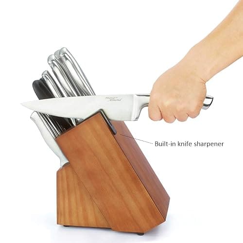 Marco Almond® Knife Block Set, KYA26 Knife Set with Block, 14 Pieces Stainless Steel Chef Kitchen Knives with Built-in Sharpener thumbnail 4