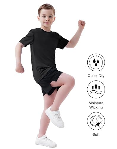 HovSiyla Boys Athletic Shirt Quick Dry Short Sleeve Performance Moisture Wicking T Shirt for Youth thumbnail 4