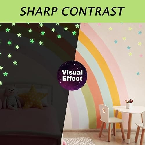 200 Pcs Glow in The Dark Stars,Realistic Stars for Ceiling,Large 3D Glowing Wall Decor for Fantastic Wall Star Stickers Bedroom，Wall & Ceiling Room Decor for Boys and Girls thumbnail 6