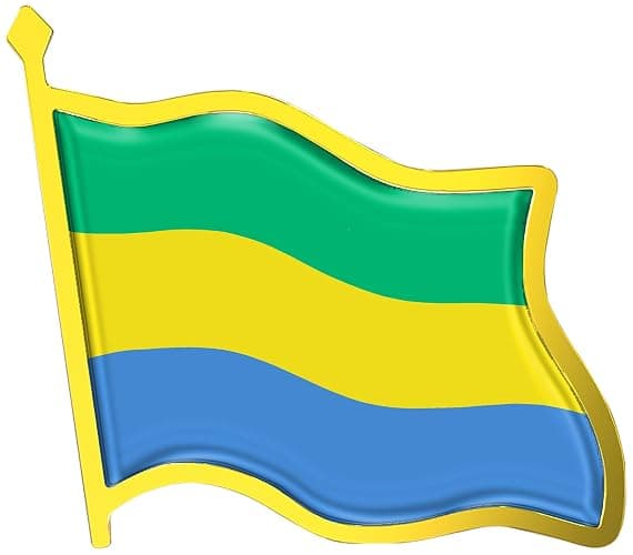 Gabon Flag Lapel Pin - Enamel Metal National Badge | World Travel Souvenir Gifts for Men & Women | Country Flag Patriotic Brooch Bulk Pack of Pins for Hat, Tie, Clothes, Backpack (1pc) - Image 1