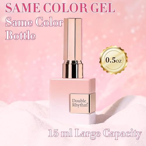 Double Rhythm 0.5 Oz Cat Eye Gel Polish with Magnet Same Color Same Bottle Holographic Glitter Shimmer Translucent Color Salon 15 ML Magnetic Nail Art (Glass Nude-MC1177) thumbnail 9