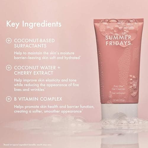 Summer Fridays Pink Dew Gel Facial Cleanser - pH-Balanced Foaming Gel Face Wash for Oily, Blemish-Prone + Sensitive Skin - Refreshing + Hydrating Gentle Face Cleanser for Soft, Radiant Skin (5 fl oz) thumbnail 2