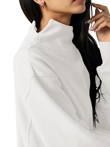 Fisoew Women's Oversized Turtleneck Sweatshirt Long Sleeve Pullover Casual Tops thumbnail 3