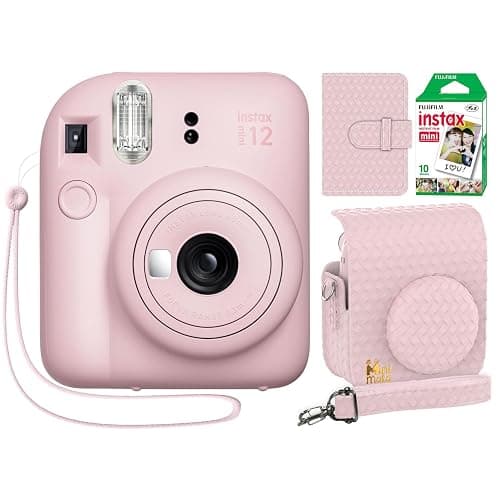 Fujifilm Instax Mini 12 Instant Camera Blossom Pink + Minimate Custom Designed Case + Fuji Instax Film 10 Sheets & Photo Album - Image 1