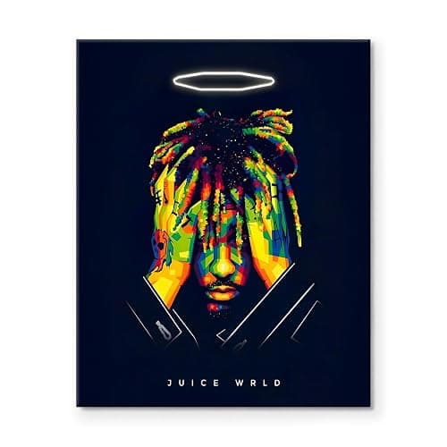 Juice WRLD Canvas Wall Art Decor - Colorful Pop Art Rapper Portrait with Halo, Music-Inspired Artwork for Bedroom, Living Room or Music Studio Wall Decoration 8X10 inch thumbnail 2