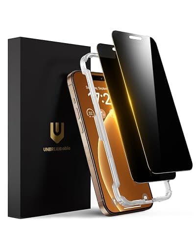 UNBREAKcable Privacy Screen Protector for iPhone 16 Pro, Full Coverage Shatterproof Tempered Glass [True 28°Anti Spy] [9H Hardness] [Easy Installation Frame] 2-Pack Private Screen for iPhone 16 Pro - Image 1