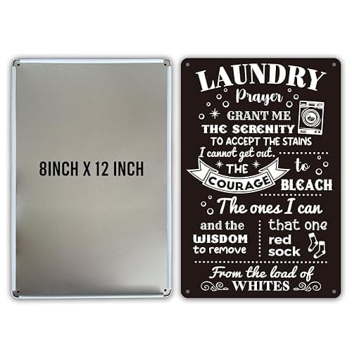 Funny Laundry Room Quote Metal Tin Sign Wall Decor, Laundry Prayer Grant Me the Serenity to Accept Laundry Room Sign for Home Decor Gifts thumbnail 4