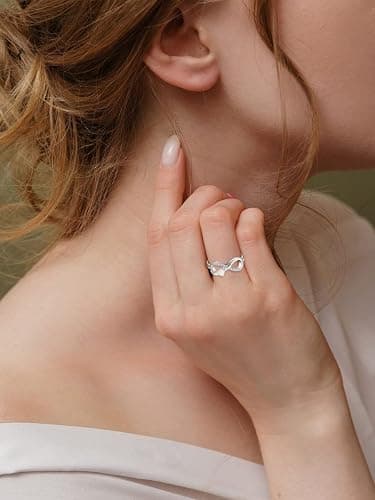 STARCHENIE Infinity Promise Ring 925 Sterling Silver Angel Wings Heart Ring for Women Size 5-10 thumbnail 3