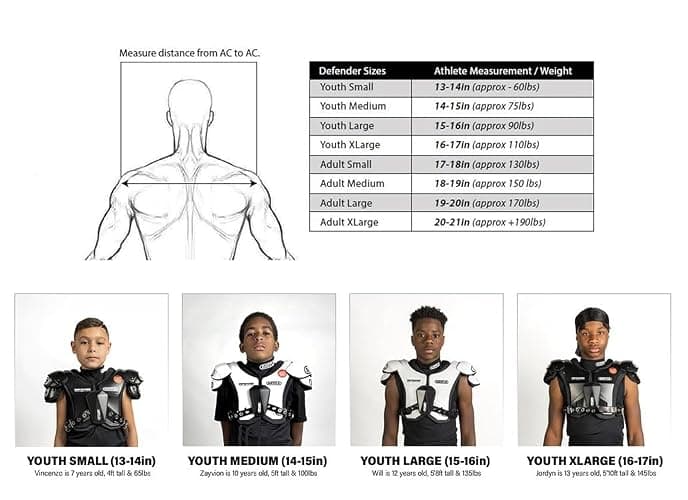Battle Sports Defender Football Shoulder Pads – The Lightest, Most Protective in Its Class – Aerospace Grade Materials, Ventilated Design, Removable Sternum Plate, Foam Neck Roll thumbnail 7