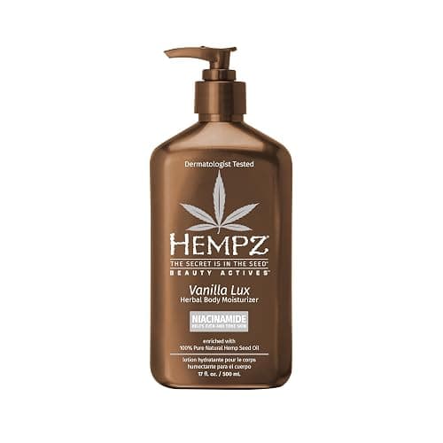 Hempz Vanilla Lux Herbal Body Moisturizer 17 oz. with Niacinamide, NEW LOOK - Image 1