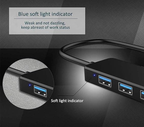 USB 3.0 Hub, VIENON 4-Port USB Hub USB Splitter USB Expander for Laptop, Xbox, Flash Drive, HDD, Console, Printer, Camera,Keyborad, Mouse(Not for Charging) thumbnail 8