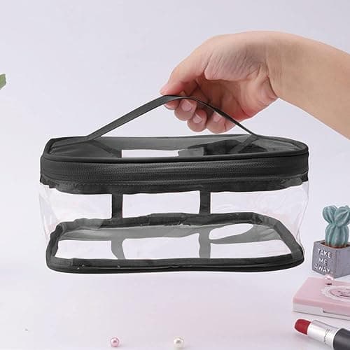 Black Makeup Bag Zipper Waterproof Portable Travel Storage Pouch 2 Pcs thumbnail 7