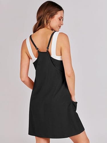 ANRABESS Women Athletic Dress Summer Tennis Workout Active Sports Mini Romper Dress Built in Shorts Travel Vacation Clothes thumbnail 5