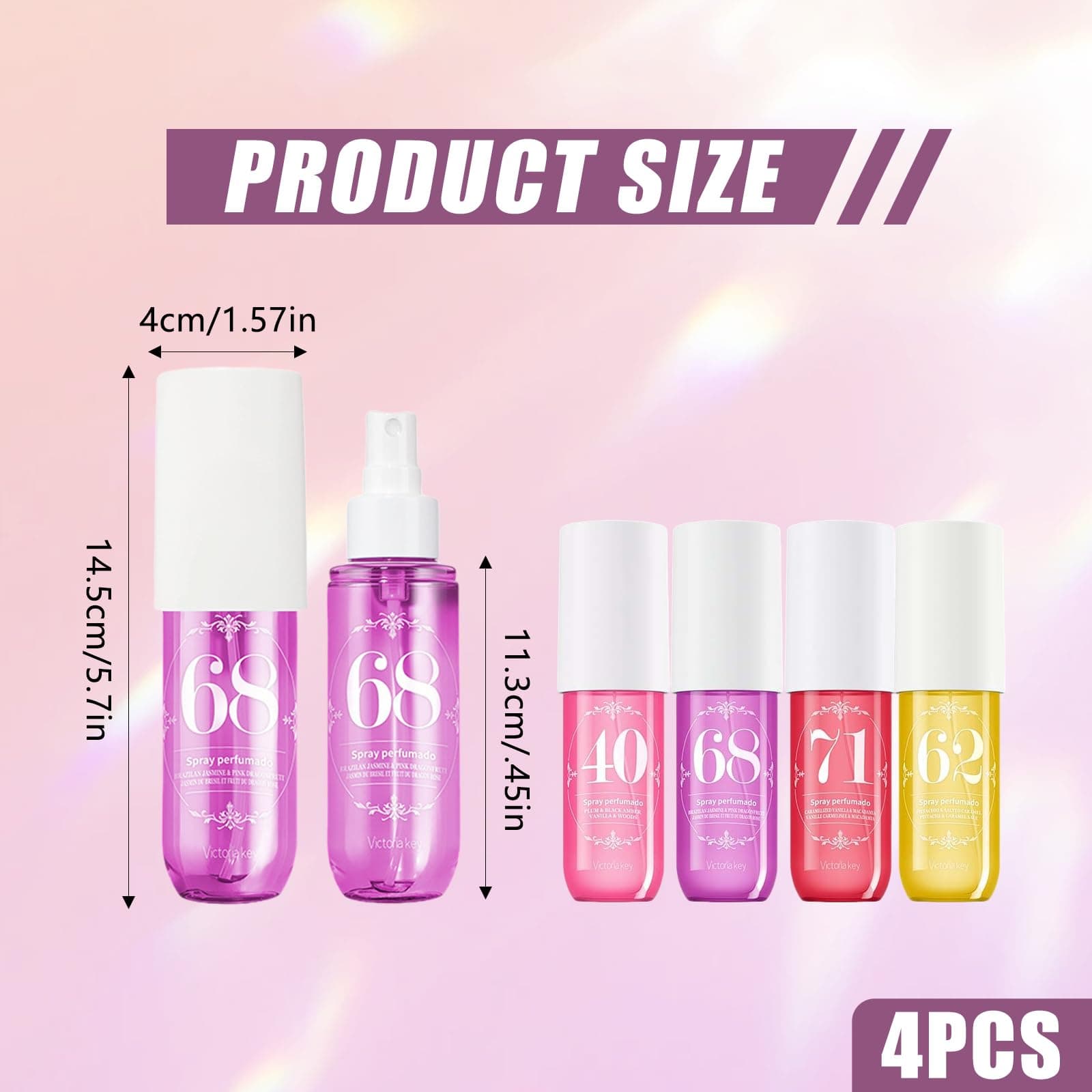 Homiliky 4pcs Hair & Body Fragrance Mist Set | Long-lasting Fruity Perfume for Women | Eau De Parfum Gift Bundle (Ocean Air, Vanillawoods & More) 90mL/3.0 fl oz. thumbnail 2