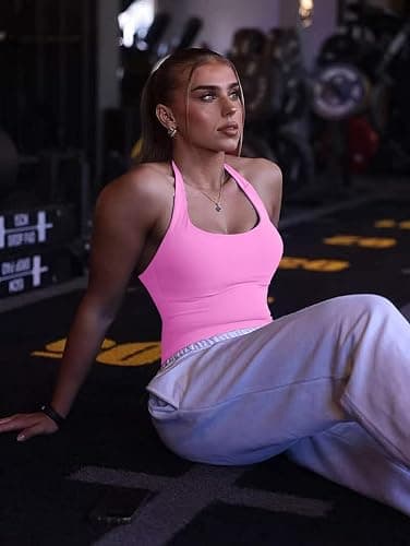 TRYTO Impact Halter Top Sports Yoga Tanks Women Workout Fitness Gym Outdoor Running Tank Tops thumbnail 7