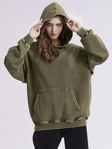 KEEPSHOWING Mens Oversized Hoodies Vintage Hoodie Couples Pullover Acid Wash Hoodies for Men Streetwear Sweatshirts thumbnail 4