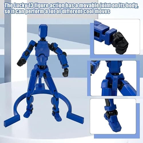 NIHESIM 4 Pack T13 Action Figure, 4 Colors Assemble t13 Models, DIY Pose Stand Titan 13 Action Figures, Lucky T 13 Figures, Dummy 13 Boys Toys, Smooth Movable Joints Robot Titans Man Teens Gift thumbnail 3