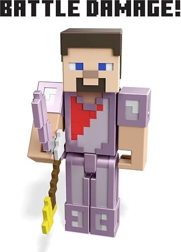 Mattel Minecraft Ultimate Ender Dragon Figure, 20-in Mist-Breathing Creature, Plus 3.25-in Color-Change Steve Figure, Weapon, Amor and Battle Accessory, Gift for 6 Years Old and Up thumbnail 6