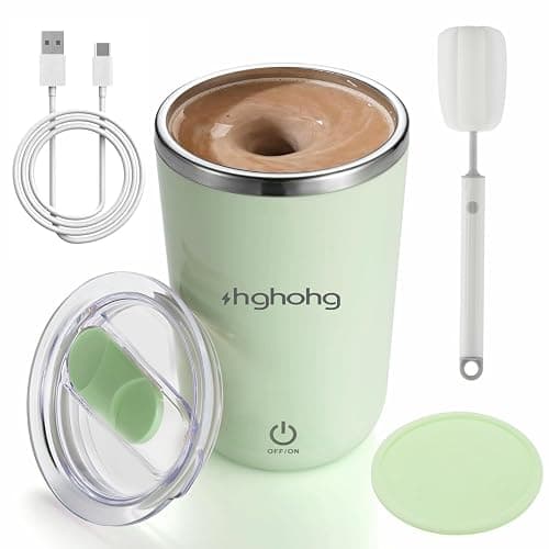 HGHOHG Self Stirring Coffee Mug, 2025 New Automatic Magnetic Stirring Cup, 12Oz, Rechargeable Electric Mixing Cup for Coffee, Milk, Tea,Portable For Travel, Office,School, Gym And Gift (Green) - Image 1