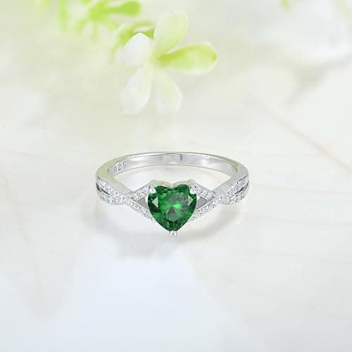 CARICY 925 Sterling Silver Infinity Heart Ring Birthstone promise Ring for Women Wedding Engagement Birthday Jewelry thumbnail 3