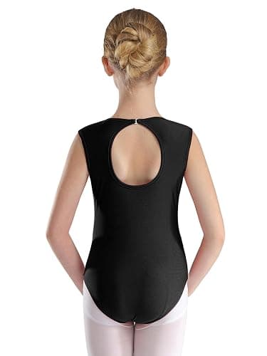 Eandarui Gymnastics Outfit Set for Girls Patchwork Sleeveless Leotard Unitards with Shorts and Headwear thumbnail 4