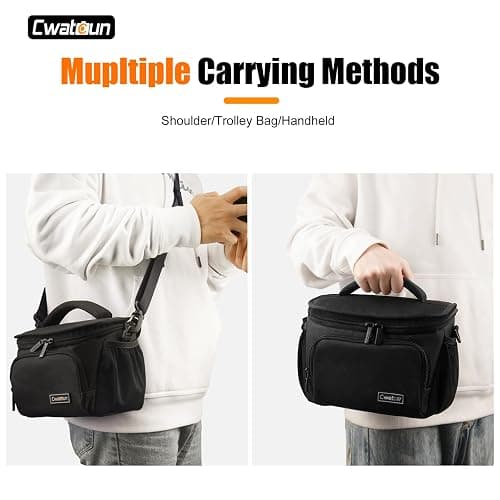 Cwatcun Small Camera Sling Bag Crossbody Camera Shoulder Case, Waterproof Travel Photography Camera Messenger Bag for Canon, Nikon, Sony, Fuji DSLR/SLR/Mirrorless Cameras, Lens and Accessories thumbnail 8