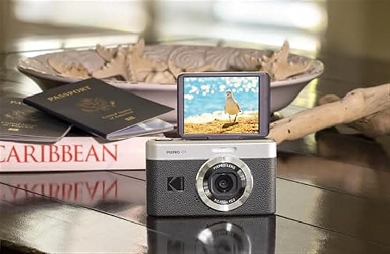 Kodak Pixpro C1 – Digitalkamera, ultrakompakt, 13 MP BSI CMOS, 4-facher Zoom, 6,1 cm (2,8 Zoll) LCD-Display, LED-Blitz, integrierter Akku – Schwarz thumbnail 3