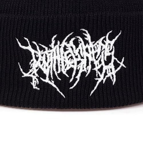 Gothic Beanie Hats for Women Men Grunge Emo Accessories Harajuku Y2k Punk Streetwear Winter Warm Hat Knitted Soft Cap thumbnail 5