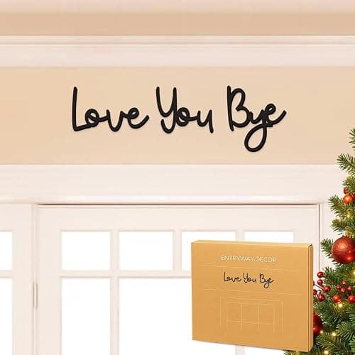 Dripykiaa Love You Bye Wood Sign Home Decor Boho Decor Wall Decor Express Love and Warm for Your Family Lovers Wall Art Gift Hallway Entryway Door Valentine Decorations for Home - Image 1