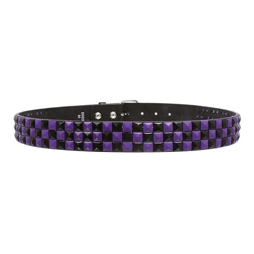 Snap On 1 1/2"-38mm Checkerboard Punk Rock Studded Belt thumbnail 3