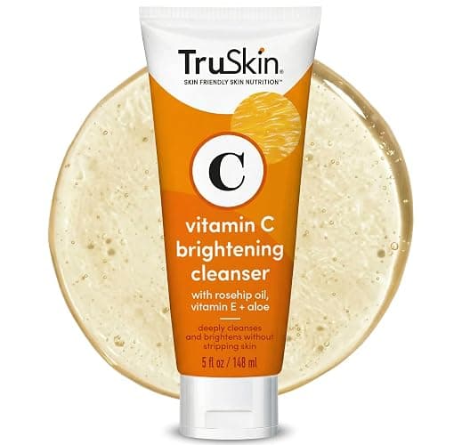 TruSkin Vitamin C Brightening Face Wash with Rosehip Oil, 5 fl oz | Vitamins C & E, Aloe Vera and MSM gently cleanse, refresh and support radiant-looking skin without over-drying - Image 1