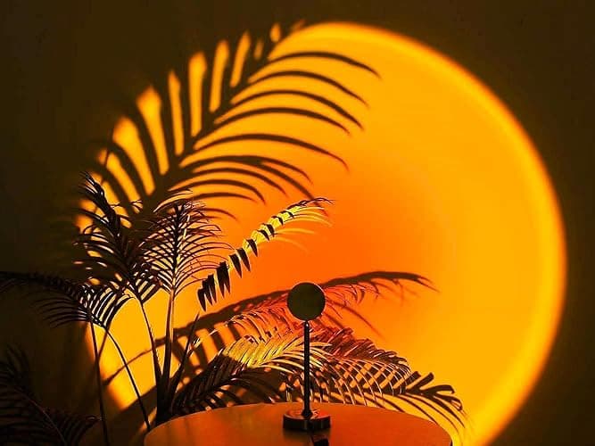 Balkwan Sunset Lamp Projection Rotation Rainbow Lamp Led Romantic Visual Led Light Network Red Light with USB Modern Floor Stand Night Light Living Room Bedroom Decor (Sunset Red) thumbnail 7