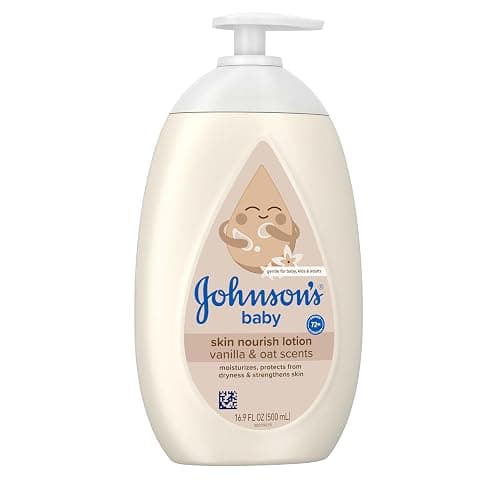 Johnson's Skin Nourishing Baby Lotion, Vanilla & Oat Scents, Hypoallergenic Baby Body Lotion for 72 Hour Hydration Until Baby's Next Bath Moisturizes & Protects from Dryness, 16.9 fl. oz thumbnail 6