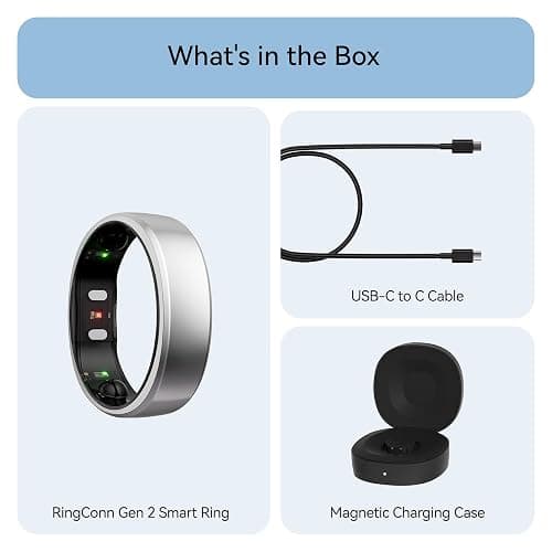 RingConn Gen 2, World’s First Smart Ring with Sleep Apnea Monitoring, No APP Subscription, 12-Day Battery Life, Stress/Heart Rate/Women's Health Tracker, Android & iOS Compatible (Silver, Size 6) thumbnail 8