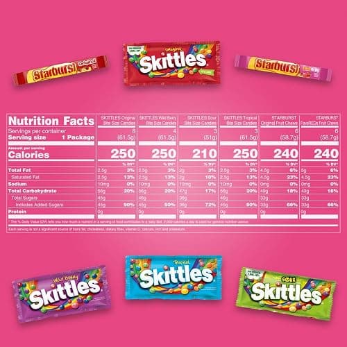 SKITTLES & STARBURST Assorted Candy Variety Pack for Holidays, Gifts, Parties, Candy Assortment, 62.79 oz (30 Count) Bulk Box thumbnail 2