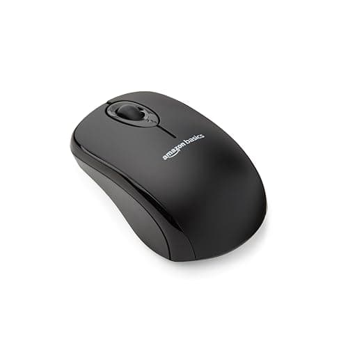 Amazon Basics 2.4 Ghz Wireless Optical Computer Mouse with USB Nano Receiver, Black - Image 1