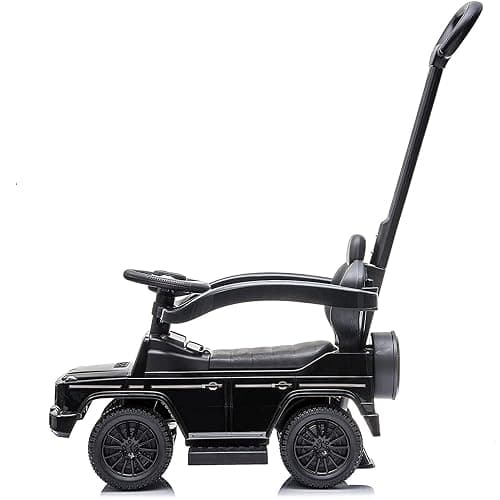Best Ride On Cars 3 In 1 Mercedes G-Wagon Push Car for Toddlers 1 to 3 Years Old, Kids Outdoor Stroller with Music, Horn Sounds, and Handle, Realistic Driving Experience, Black thumbnail 8